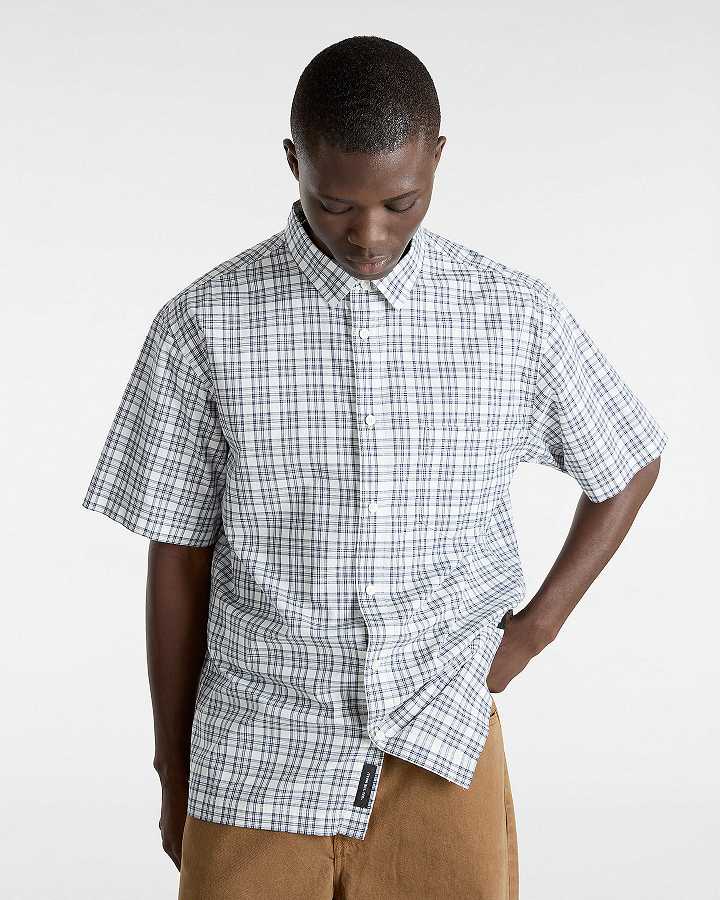 Men Vans Wilshire Mini Plaid Shirts White Malaysia | VN1087634