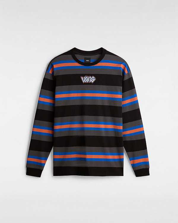 Men Vans Wilton Long Sleeve Knit Shirts Black Malaysia | VN2634708