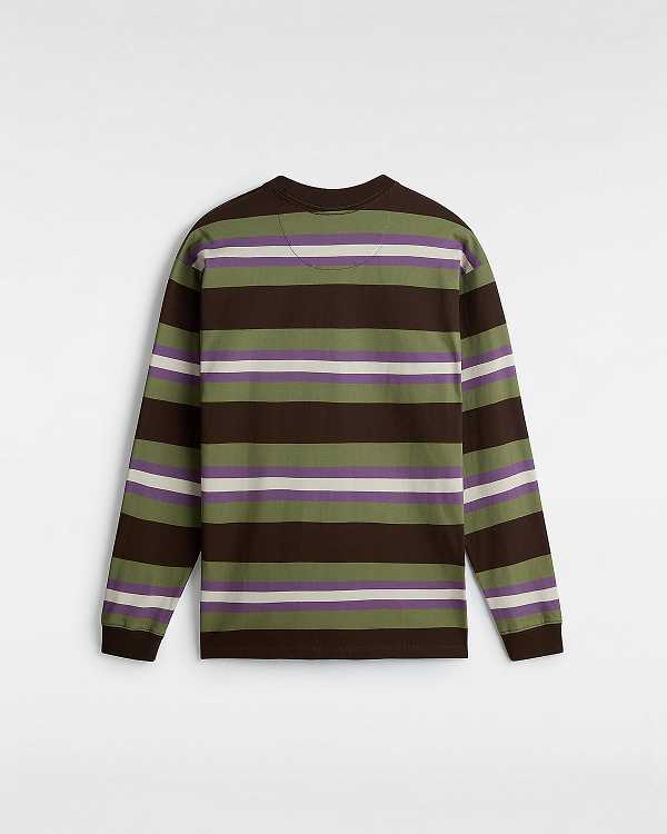 Men Vans Wilton Long Sleeve Knit T Shirts Green Malaysia | VN9265347