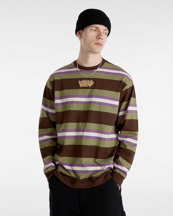 Men Vans Wilton Long Sleeve Knit T Shirts Green Malaysia | VN9265347