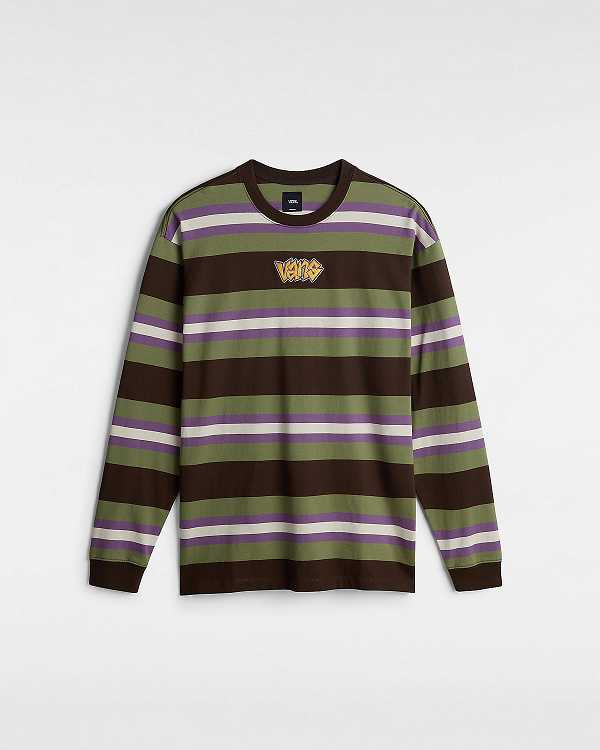 Men Vans Wilton Long Sleeve Knit T Shirts Green Malaysia | VN9265347
