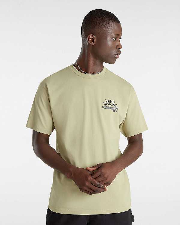 Men Vans Wrenched T Shirts Beige Malaysia | VN5392681