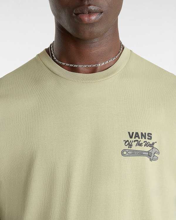 Men Vans Wrenched T Shirts Beige Malaysia | VN5392681