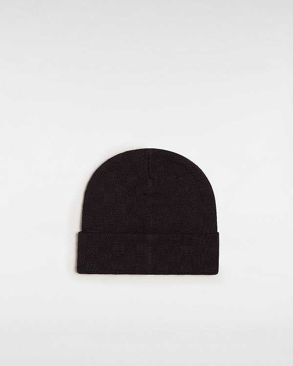 Unisex Vans Check Tall Cuff Beanie Black Malaysia | VN6912750
