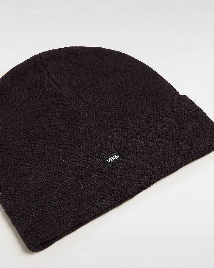 Unisex Vans Check Tall Cuff Beanie Black Malaysia | VN6912750