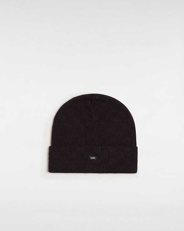 Unisex Vans Check Tall Cuff Beanie Black Malaysia | VN6912750