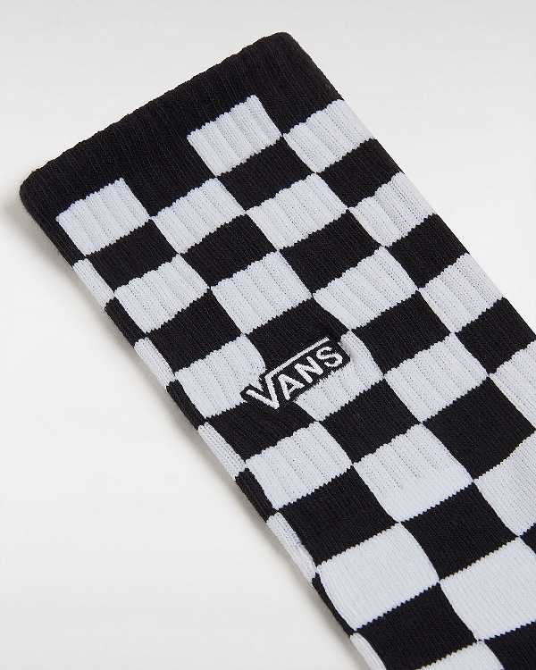 Unisex Vans Checkerboard Crew (1 Pair) Socks Black Malaysia | VN8594031