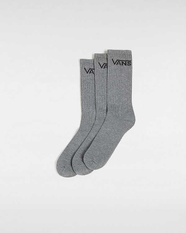 Unisex Vans Classic Crew (3 pairs) Socks Grey Malaysia | VN5130946