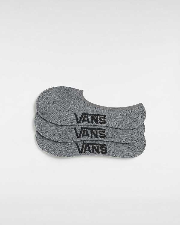 Unisex Vans Classic No Show (3 pairs) Socks Grey Malaysia | VN3914065