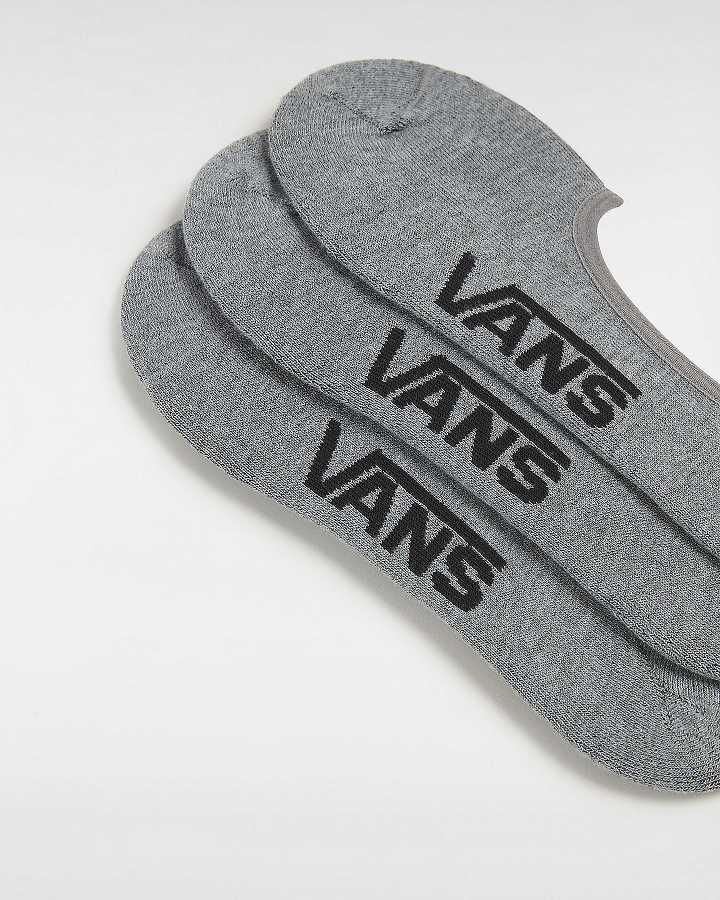 Unisex Vans Classic No Show (3 pairs) Socks Grey Malaysia | VN3914065