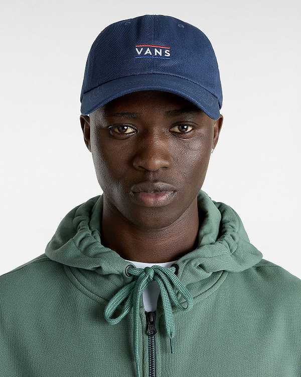 Unisex Vans Half Box Curved Bill Jockey Hats Blue Malaysia | VN8465173