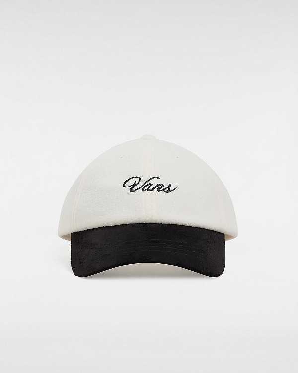 Unisex Vans Script Curved Bill Jockey Hats White Malaysia | VN6754839