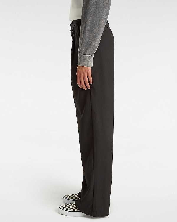 Women Vans Alder Relaxed Pleated Pants Black Malaysia | VN5967213