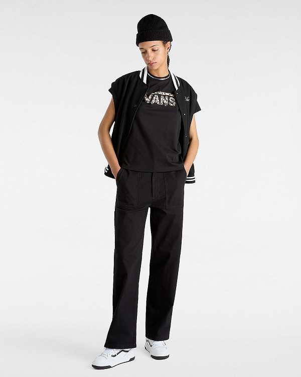 Women Vans Animalier Crew T Shirts Black Malaysia | VN9186403