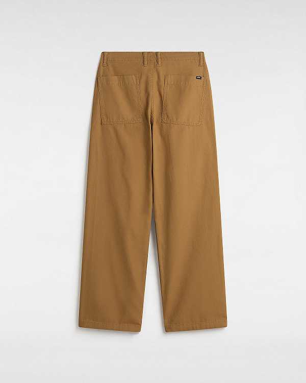 Women Vans Arroyo Wide Leg Cargo Pants Brown Malaysia | VN2897130