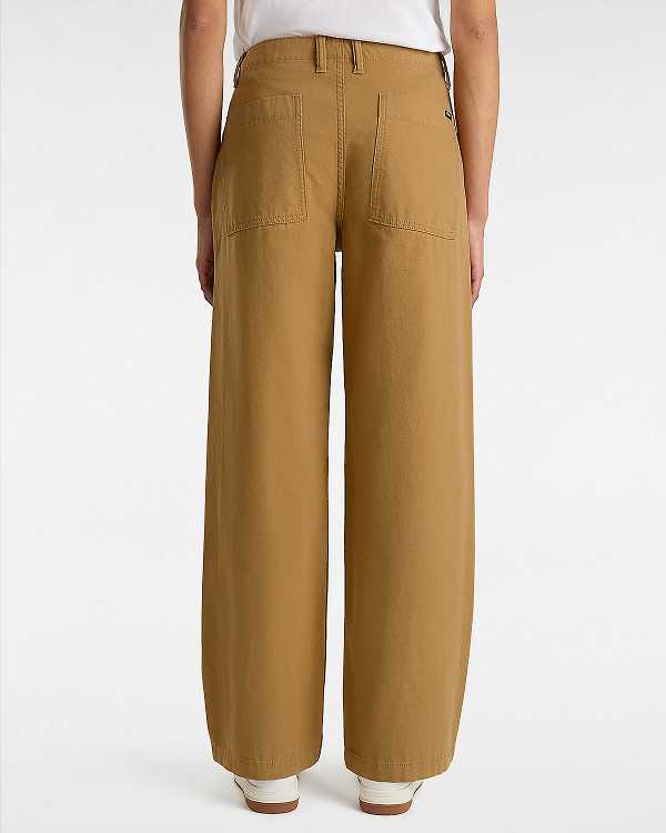 Women Vans Arroyo Wide Leg Cargo Pants Brown Malaysia | VN2897130