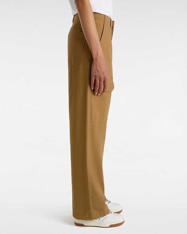 Women Vans Arroyo Wide Leg Cargo Pants Brown Malaysia | VN2897130