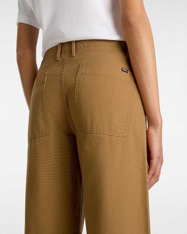 Women Vans Arroyo Wide Leg Cargo Pants Brown Malaysia | VN2897130