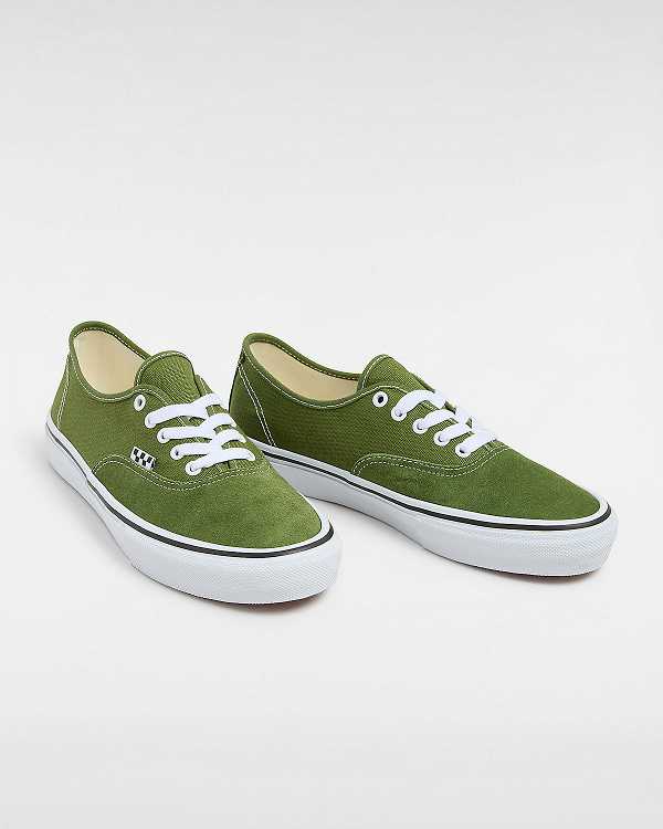 Women Vans Authentic Skate Shoes Green / White Malaysia | VN9841325