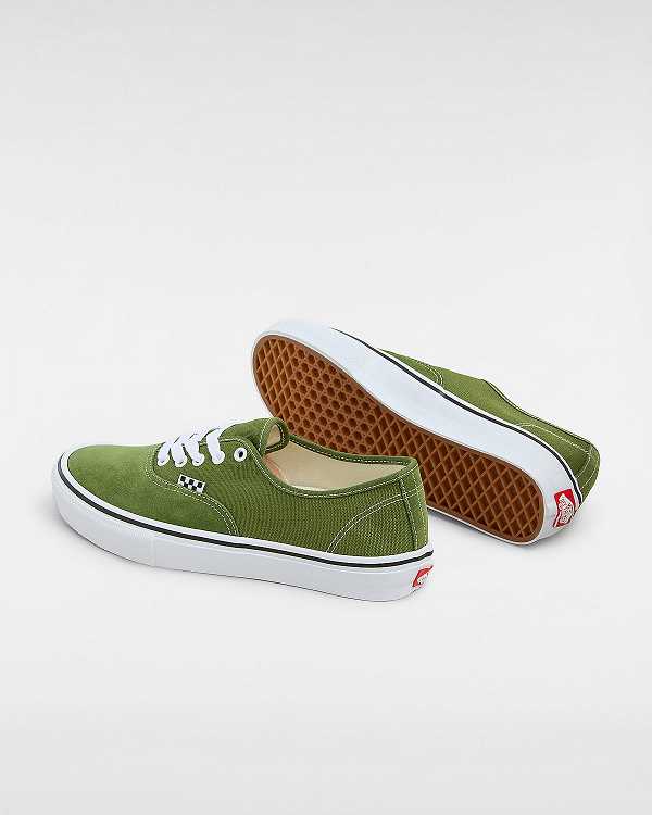 Women Vans Authentic Skate Shoes Green / White Malaysia | VN9841325