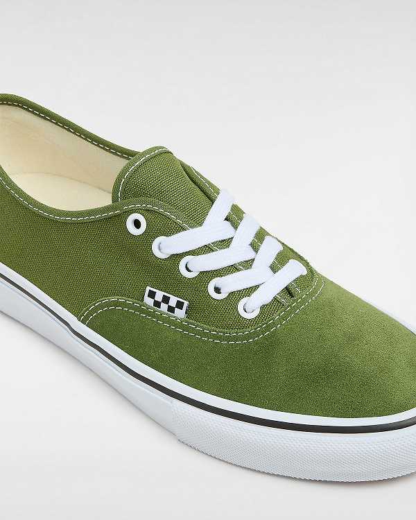 Women Vans Authentic Skate Shoes Green / White Malaysia | VN9841325