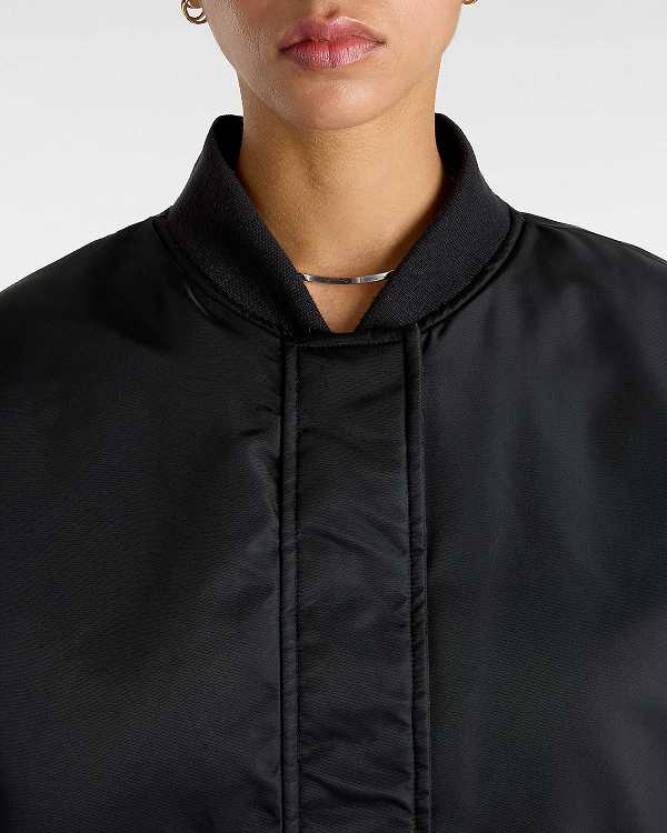 Women Vans Bennett Bomber Jackets Black Malaysia | VN2893504