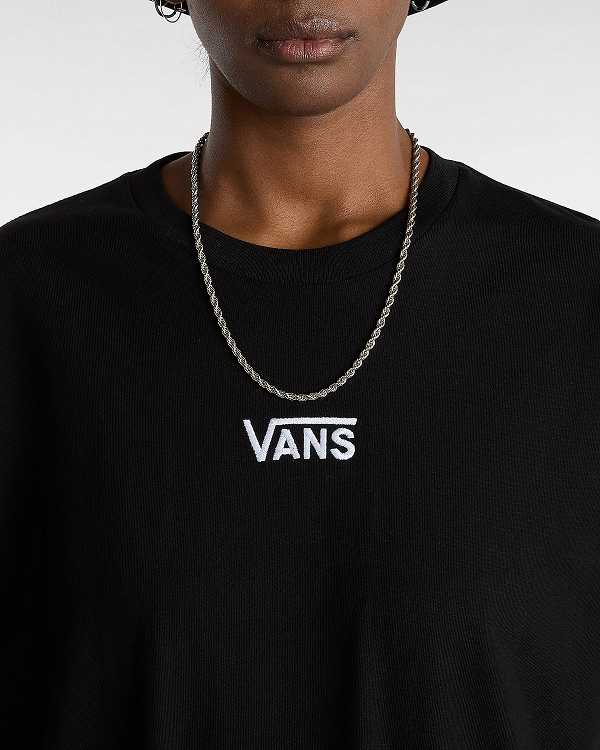 Women Vans Center Vee Tee Dress Black Malaysia | VN2910368