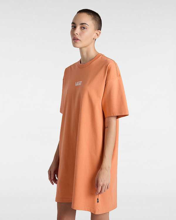Women Vans Center Vee Tee Dress Orange Malaysia | VN0639714