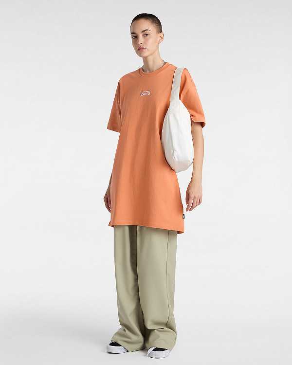 Women Vans Center Vee Tee Dress Orange Malaysia | VN0639714