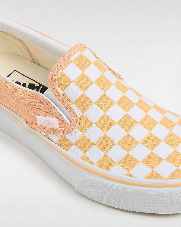 Women Vans Checkerboard Classic Slip-On Platform Shoes Orange Malaysia | VN1380645