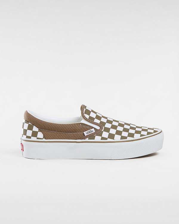 Women Vans Classic Slip-On Platform Shoes Brown Malaysia | VN5038461