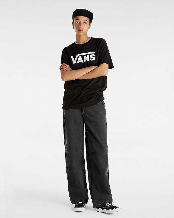 Women Vans Classic T Shirts Black Malaysia | VN6128597