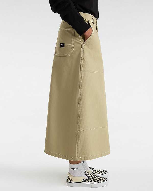Women Vans Codey Long Flare Utility Skirt Beige Malaysia | VN4812056