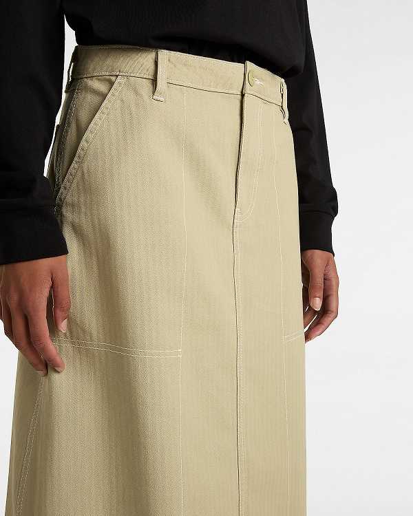 Women Vans Codey Long Flare Utility Skirt Beige Malaysia | VN4812056