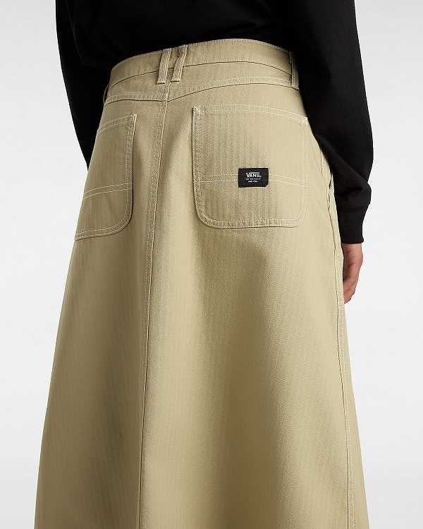 Women Vans Codey Long Flare Utility Skirt Beige Malaysia | VN4812056