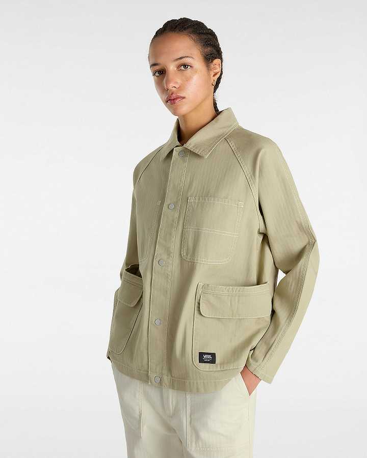Women Vans Codey Utility Coat Beige Malaysia | VN6793124