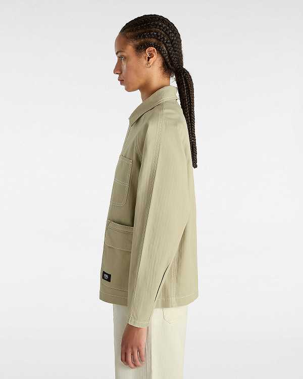 Women Vans Codey Utility Coat Beige Malaysia | VN6793124