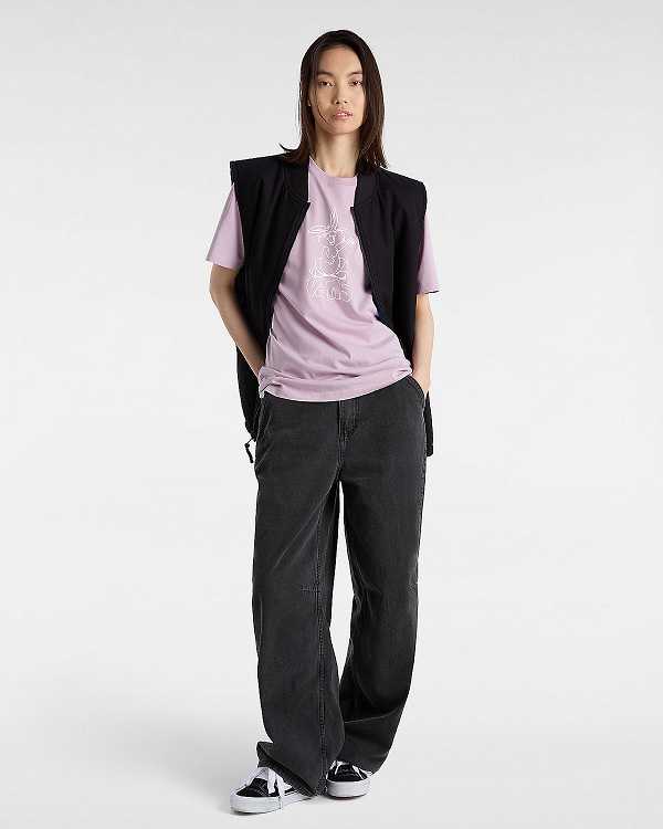 Women Vans Crazy Eddy T Shirts Purple Malaysia | VN5914702