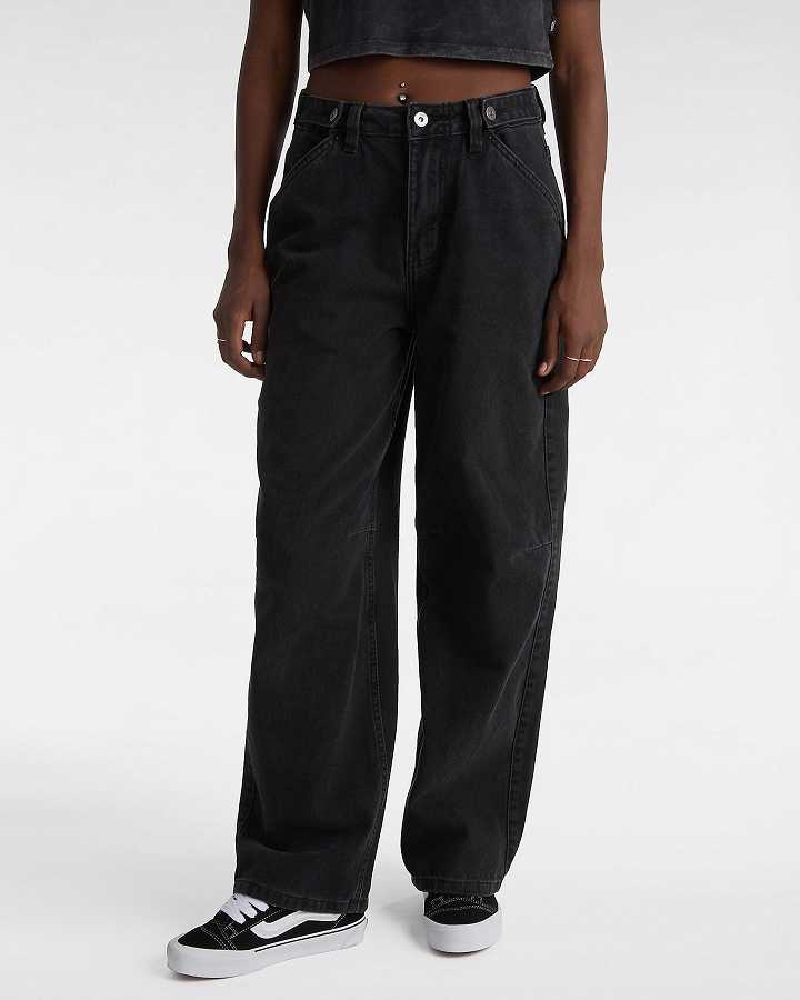 Women Vans Curbside Pants Black Malaysia | VN3458072