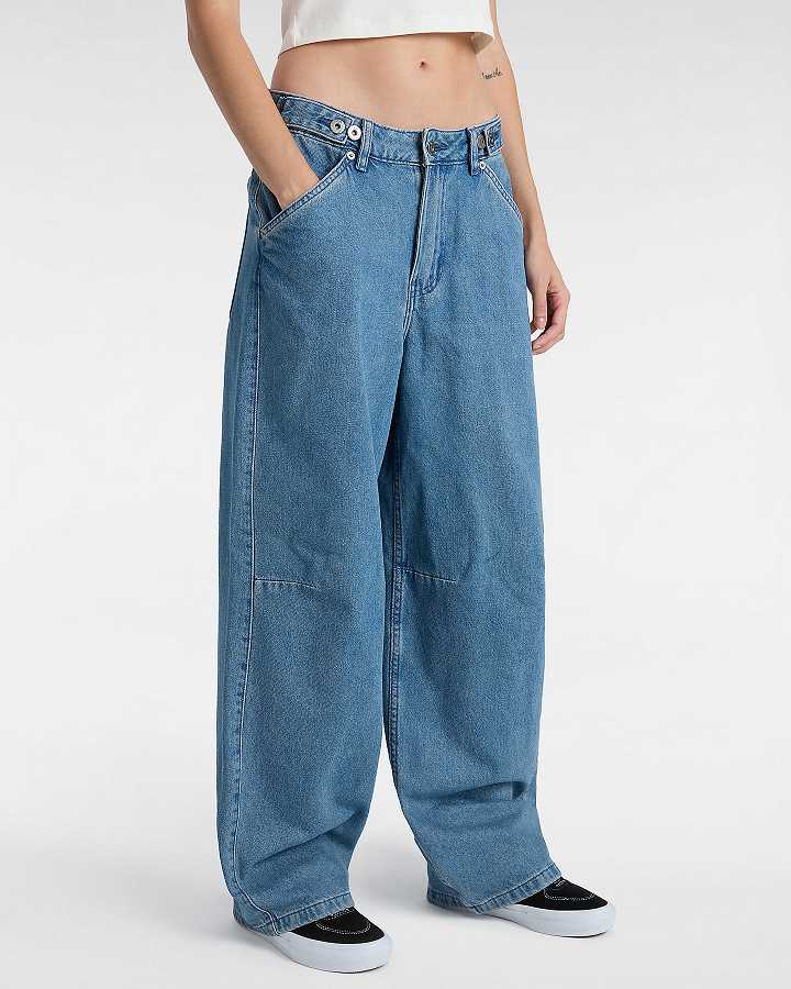 Women Vans Curbside Pants Blue Malaysia | VN1907684