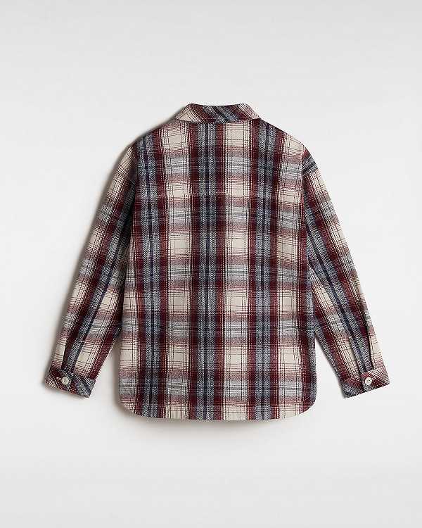 Women Vans Eliza Woven Shacket Shirts Burgundy Malaysia | VN8215706