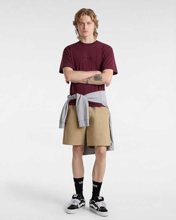 Women Vans Essential Loose T Shirts Burgundy Malaysia | VN9184320