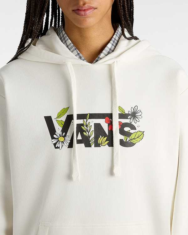 Women Vans Foliage Boyfriend Fit Hoodie White Malaysia | VN6195837