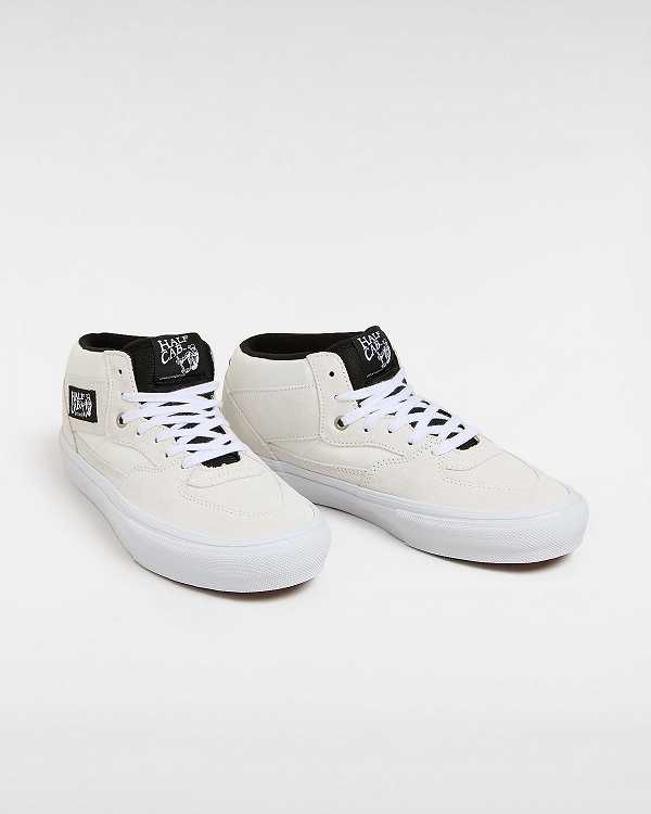 Women Vans Half Cab Skate Shoes White Malaysia | VN2438071