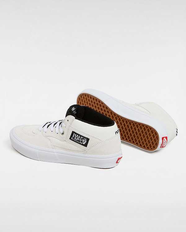 Women Vans Half Cab Skate Shoes White Malaysia | VN2438071