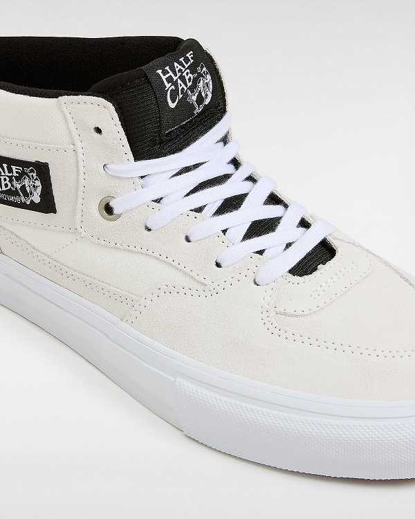 Women Vans Half Cab Skate Shoes White Malaysia | VN2438071