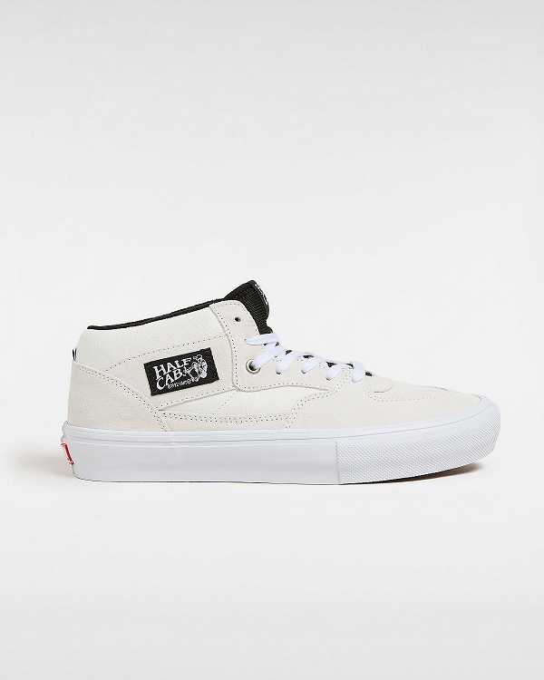 Women Vans Half Cab Skate Shoes White Malaysia | VN2438071