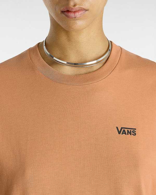 Women Vans Left Chest Logo T Shirts Orange Malaysia | VN1263987