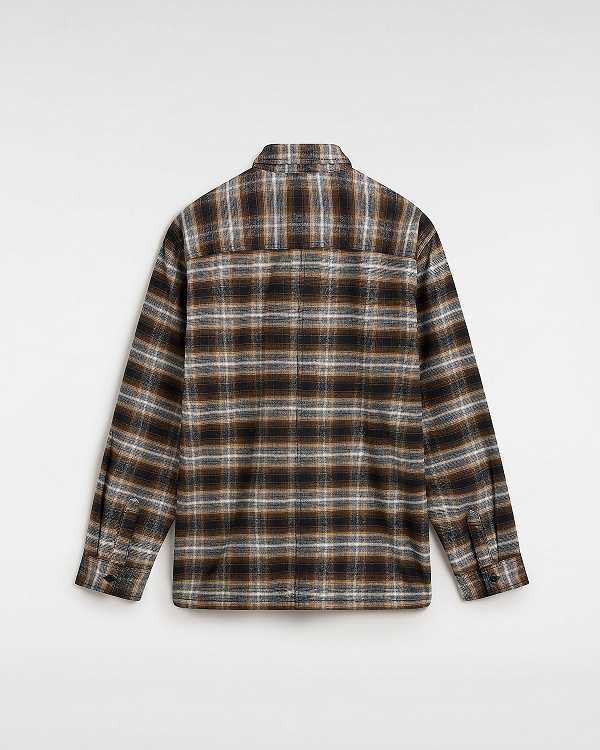 Women Vans Montwood Zip Flannel Shirts Brown Malaysia | VN7189206