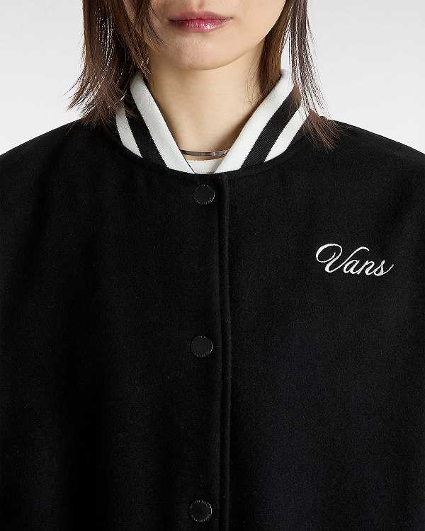 Women Vans Piper Stadium Vest Black Malaysia | VN5280479